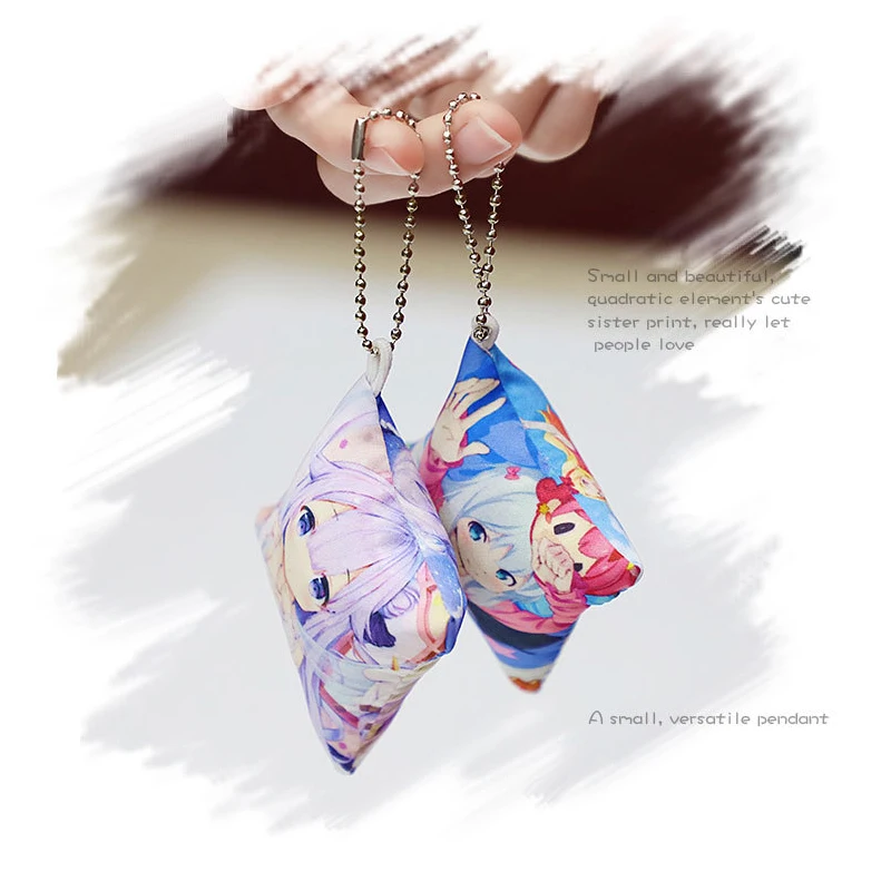 

5 piece 6cm Customize Mini Pillow With Keychain Custom Logo Print Square Pillow Pendant Decorate for Bag Cute Gift Dropshipping