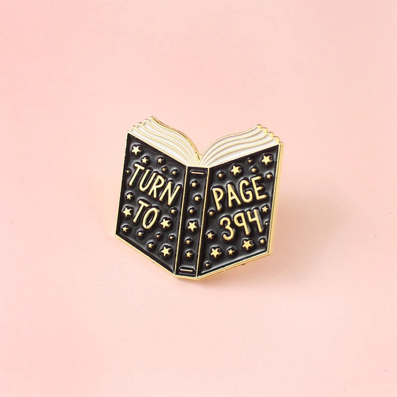 &quotTurn To Page 394&quot Magic Books Classic Brooches For Fans Famous Snape's Lines In The Novel Film Lapel Pin Friend's Gifts |
