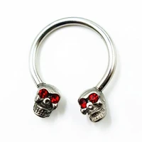 skull lip nose rings neutral punk lip shaped ear nose clip fake diaphragm with perforated lip hoop body jewelry steel ring