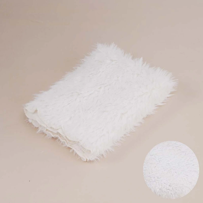 

J2FF Newborn Photography Props Backdrop Baby Soft Faux Fur Blanket Infant Kids Fotografia Background Accessory