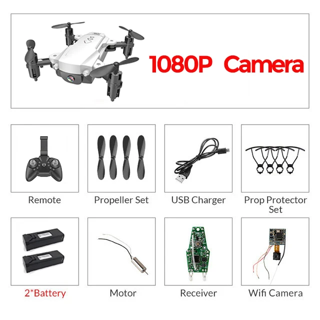 RC WiFi FPV дроны 4K широкоугольная камера RC вертолет 1080P HD камера Квадрокоптер самолет Квадрокоптер воздушная видео VS M69G E58 - Цвет: White 1080P 2B