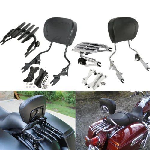 

Motorcycle Detachable Backrest Sissy Bar Luggage Rack Road King Street Glide Electra Glide Standard CVO 2014-2021 18