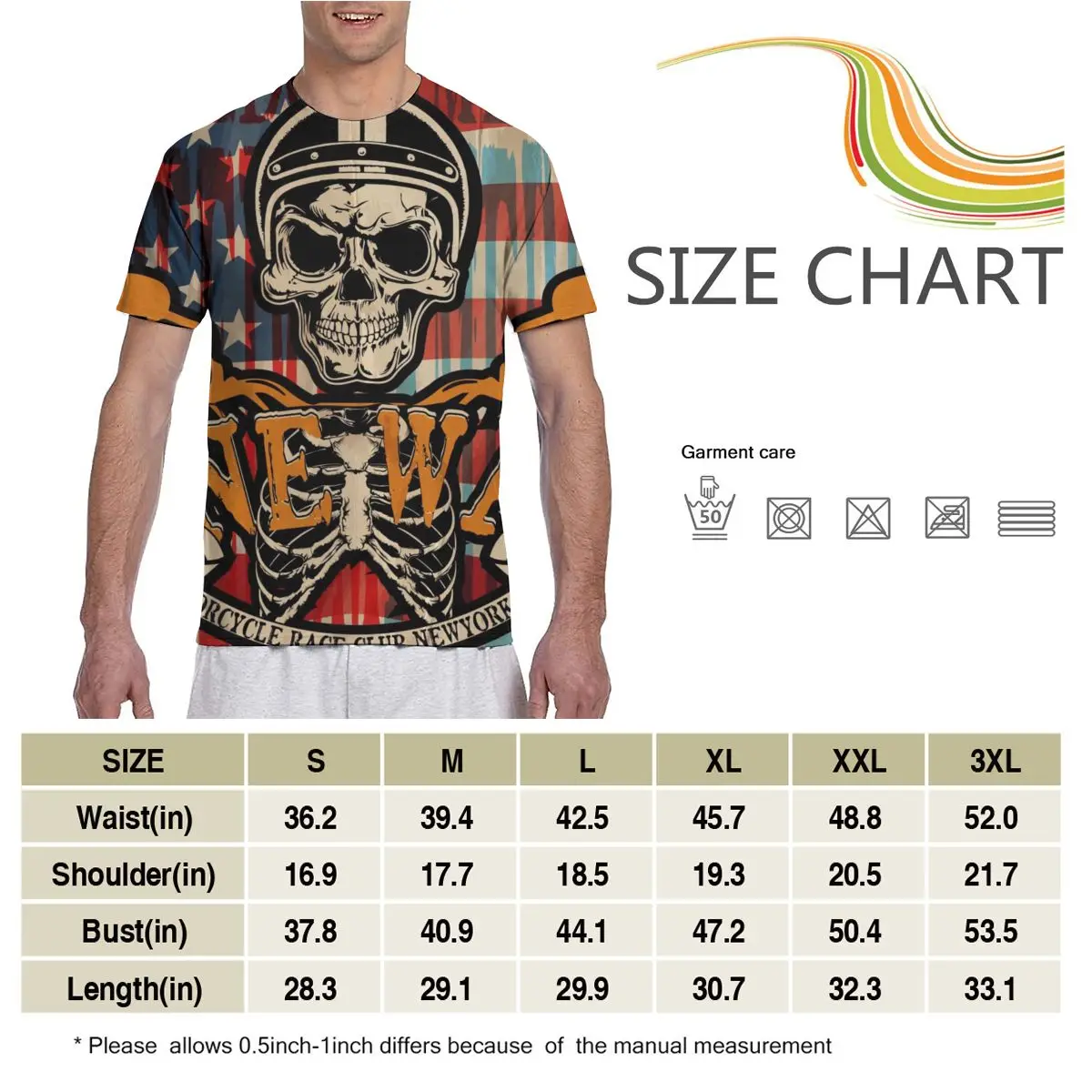 

2020 Men T Shirt T-Shirt Summer Tops Tees Crew Neck tshirt Men Short Sleeve Shirt Vintage Biker Skull