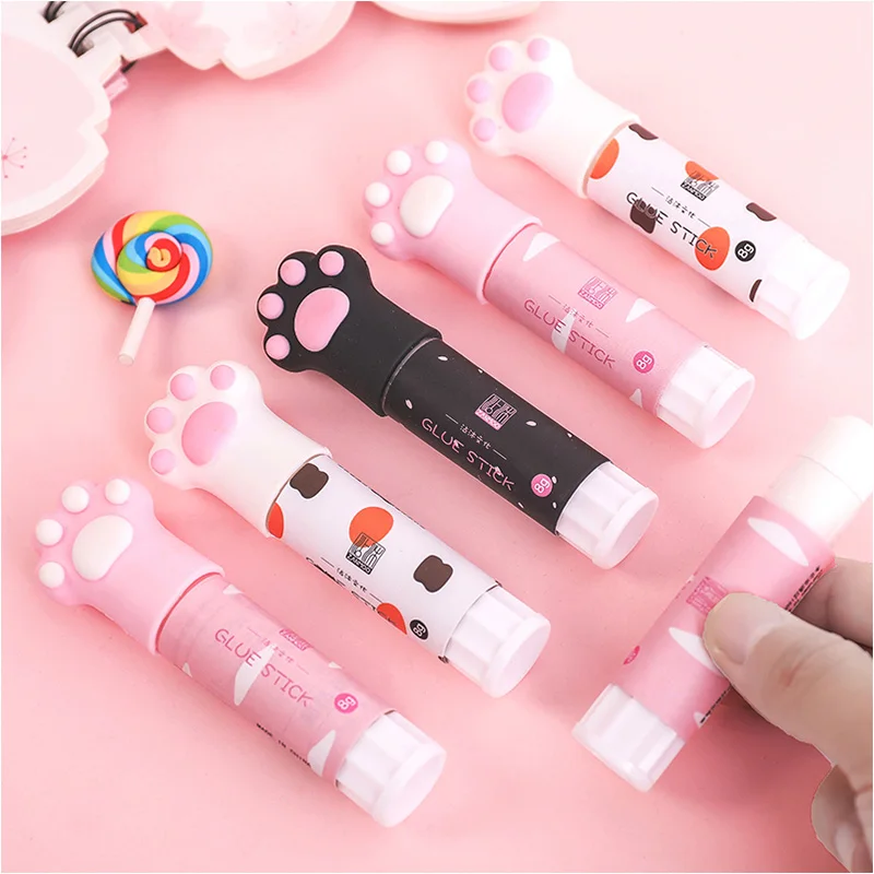 Милый пластиковый твердый клей карандаш мультяшный Кот для бумажных пилочек