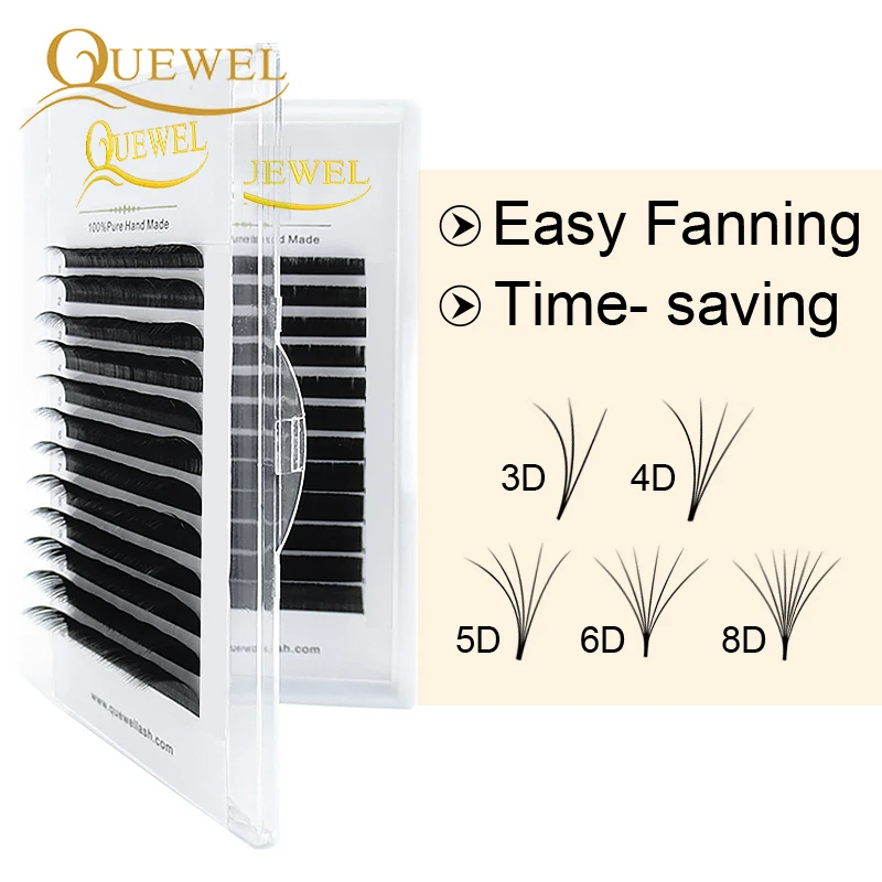 

Quewel Automatic Flowering Eyelash Extension Fast Fans Lashes Easy Blooming Eyelashes 0.03-0.10mm Silk False Lash Handmade