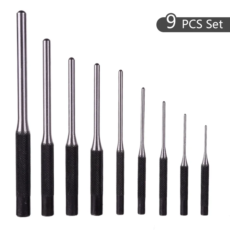 9PCS Roll Pin Punch Профессиональный рулонный штыревой пробойник набор полый конец пусковой инструмент для оружейных ювелирных изделий и ремонта часов ручной инструмент для удаления - Тип лезвия: 9PCS Roll Pin Punch