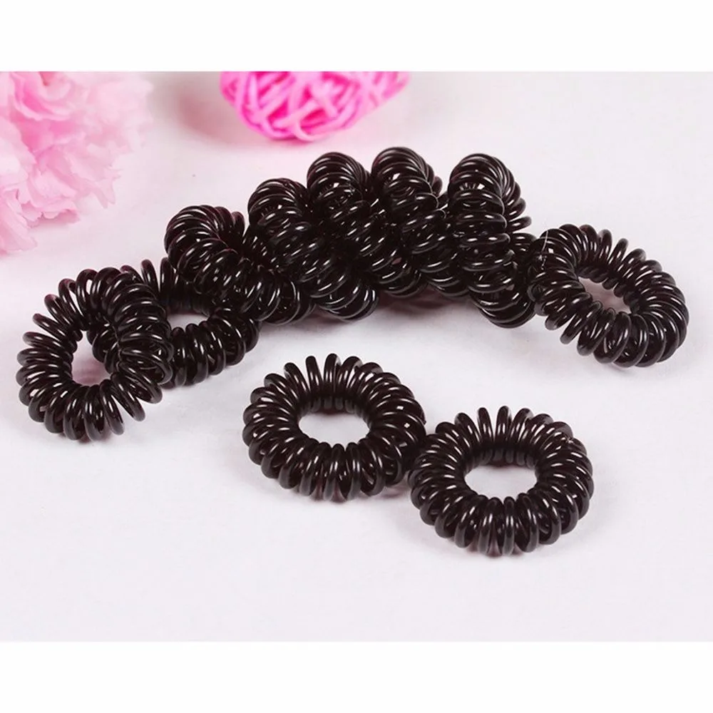 

10Pcs/Pack Simple Women Elastic Hair Bands Black Color Headband Rope Braider Hair Styling Accessories