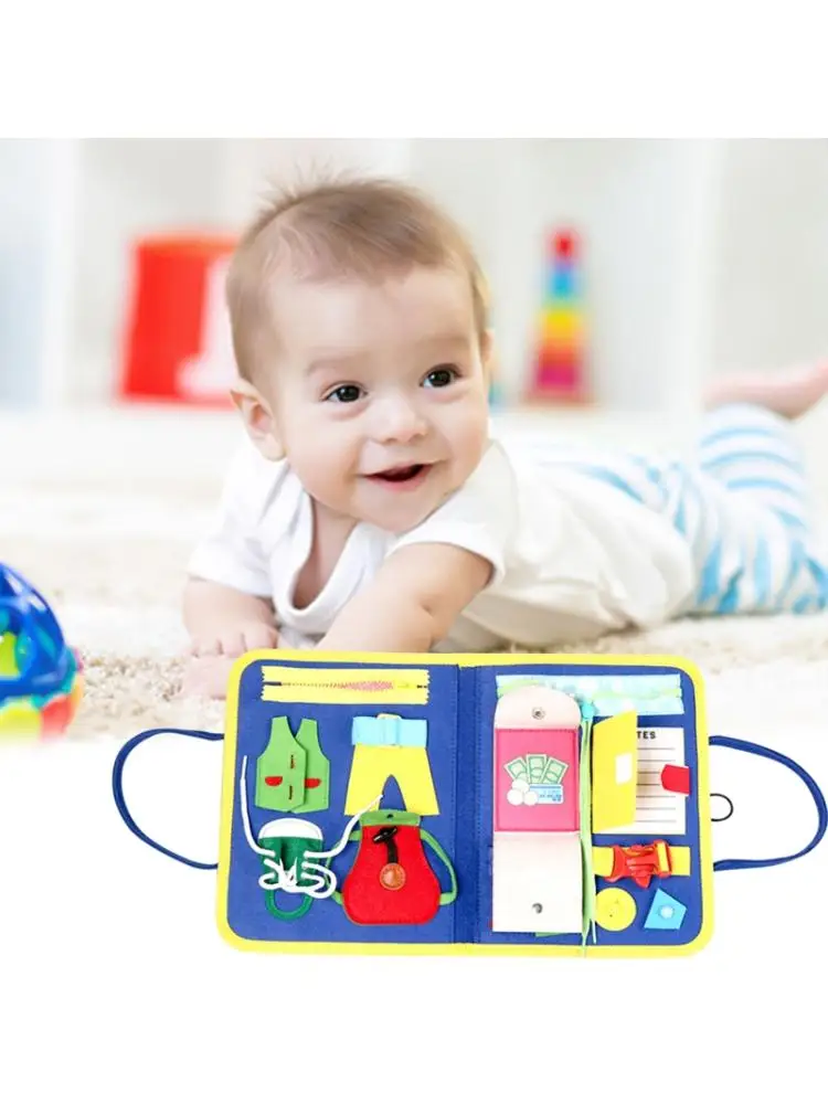 

Toddler Busy Board 14 in 1 Learn to Dress Montessori Activity Baby Education Toy