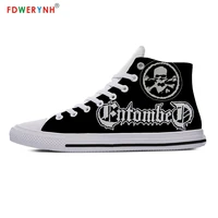 entombed street mens casual shoes customized printed men high top canvas shoes breathable lace up shoe