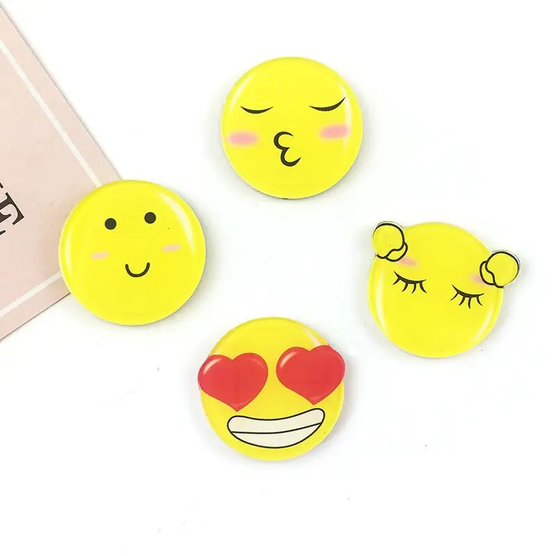 

Cute round face emoticon pack crying smiley face refrigerator magnet acrylic soft magnetic sticker black and white version refri