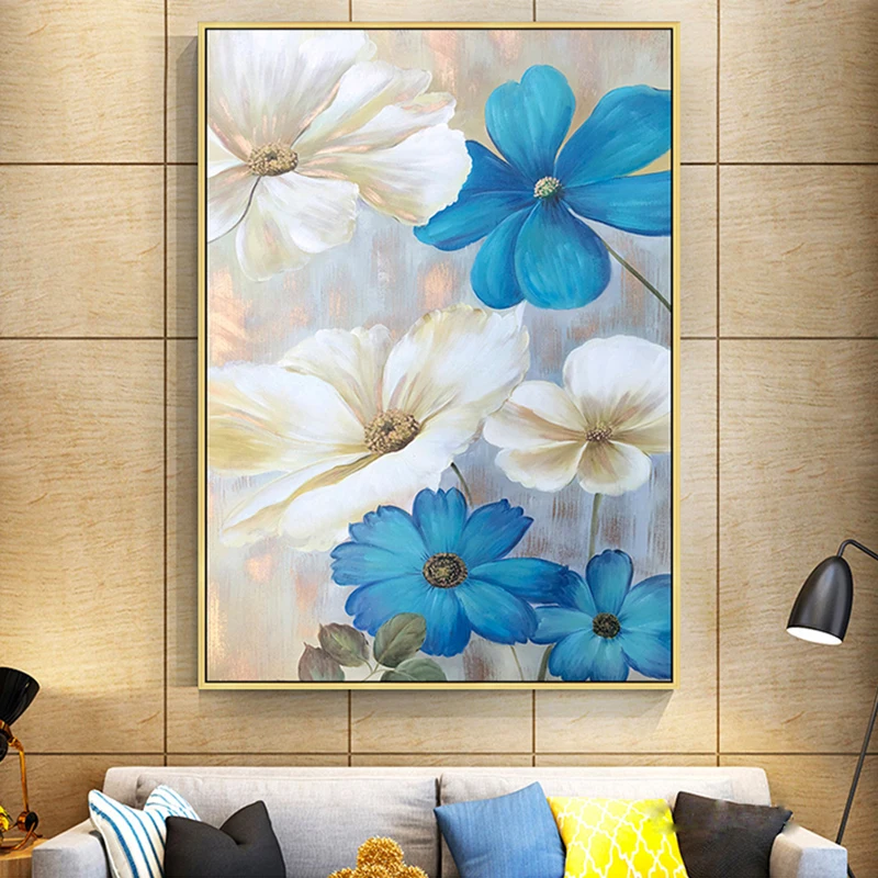 100% роспись вручную современные цветы искусство картина маслом на холсте