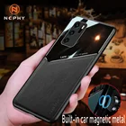 Чехол-накладка для Huawei P20, P30, P40 Lite, Pro, Mate 20, 30, 40, мобильный телефон, кожа + магнитный металлический, противоударный