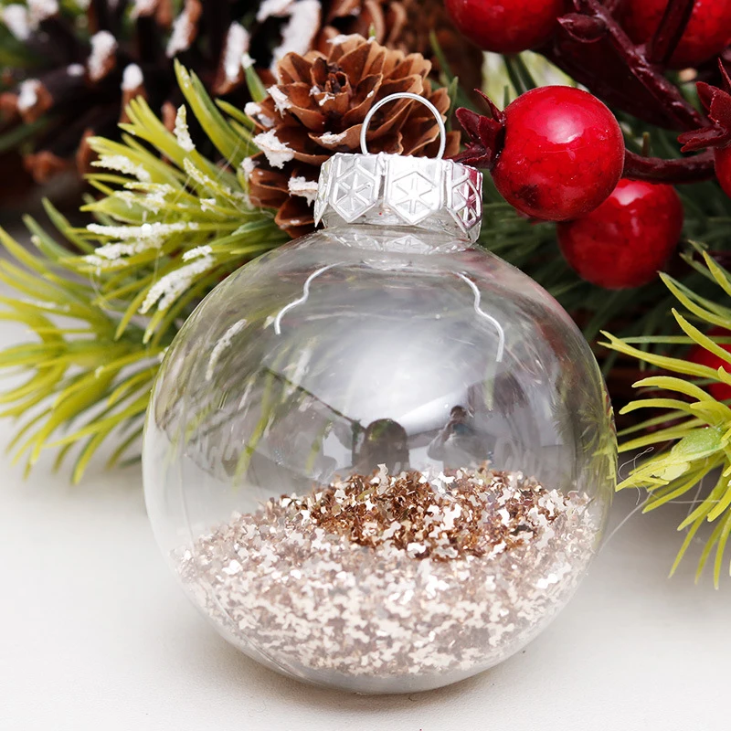 

Christmas Ornaments Shatter Proof Transparent Ball Set Christmas Tree Hanging Ball Multi Color Options