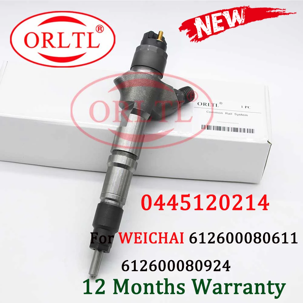 

ORLTL 0445120214 Auto Fuel Injector Nozzle Spray 0 445 120 214 Diesel Common Rail Injector for Weichai 612600080611 612600080924