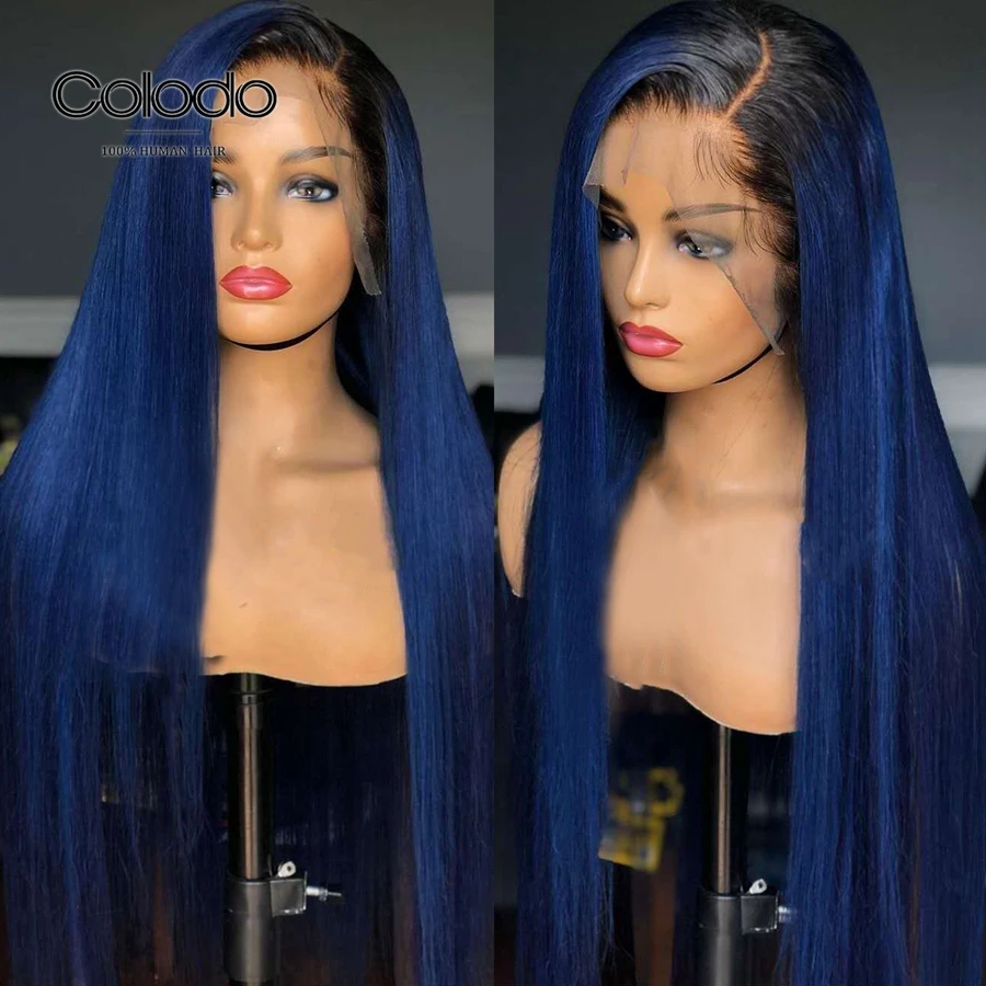 Цвет темно синий парик фронта шнурка предварительно отобранные бразильские