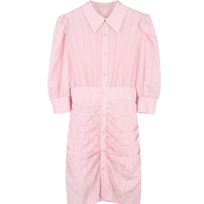 Женское платье рубашка в полоску повседневное офисное шикарное пляжное карандаш