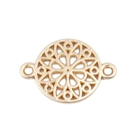 round hollow flower connectors zinc based alloy gold color 21mm x 15mm diy earring necklace jewelry gifts girl making 10 pcs