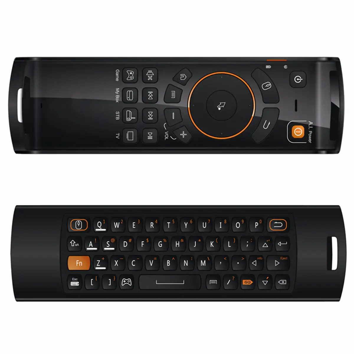 Черный RF 2.4GHz wireless frequency air mouse wireless keyboard remote control 3in1 gyroscope for Windows XP Vista 7 MAC Linux Android - Цвет: Черный