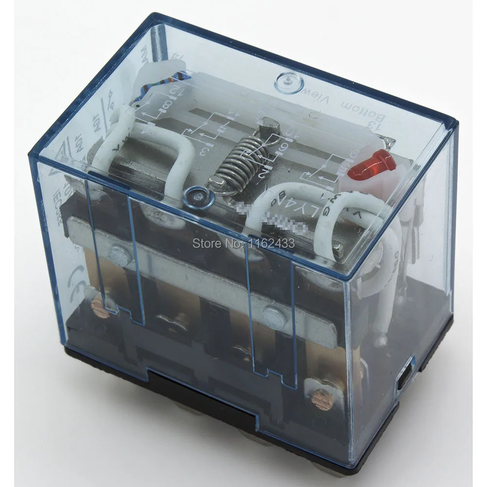 LY4NJ серебряное Контактное электромагнитное реле светодиодный светодиодным