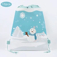 10pcs winter snowflake snowmen non woven gifts bags christmas candy bags kids gifts backbags for baby shower party decorations