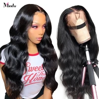 meetu hair 13x6 transparent lace front human hair wigs brazilian body wave lace frontal wig 4x4 lace closure wig for black women
