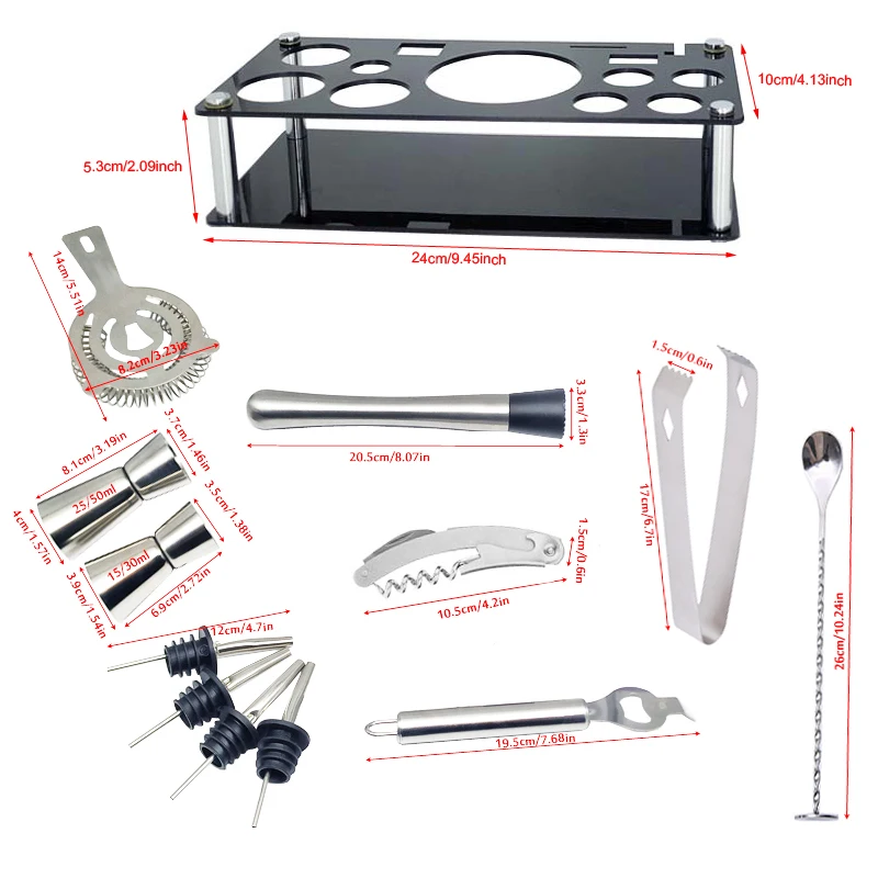 IYouNice Бостон шейкер для коктейлей из нержавеющей барный коктейль набор с Винная