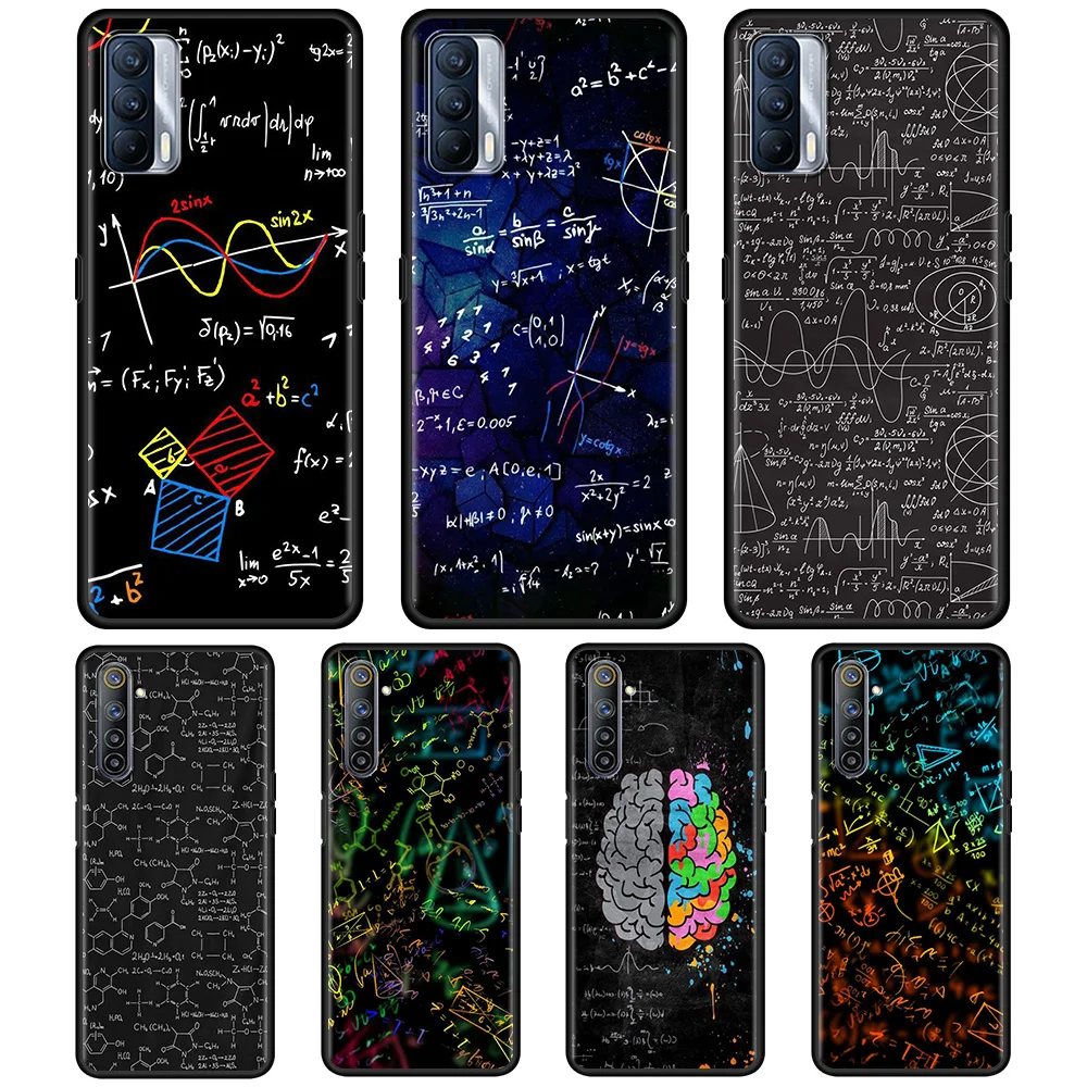 

Chemical Math Formula Phone Case For Oppo Realme 8 Pro Case Realme GT XT X3 X2 Q3 5 6 6i 7 Pro C15 C21 Soft Cover case