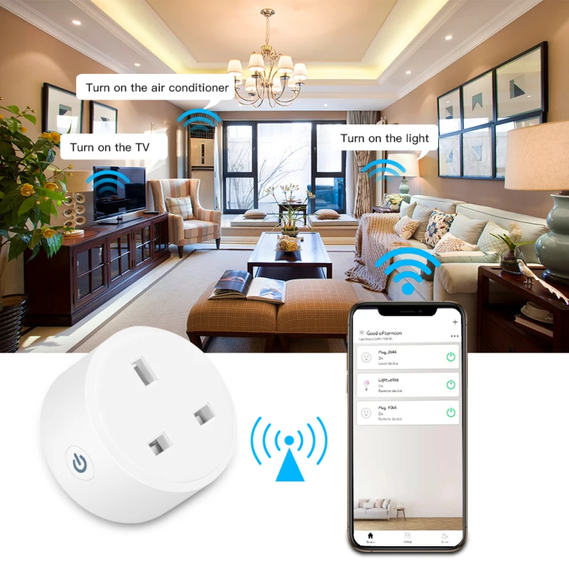 

15A 110-250V Timer Socket ZigBee3.0 Smart Plug UK Smart Home Wireless Plug Compatible Alexa Google Home Assistant