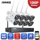Камера видеонаблюдения ANNKE HD, беспроводная инфракрасная камера безопасности, 2 Мп, 1080 пикселей, 8 каналов, NVR, подходит для использования внутри помещения и на открытом воздухе, с ночным видением, Wi-Fi