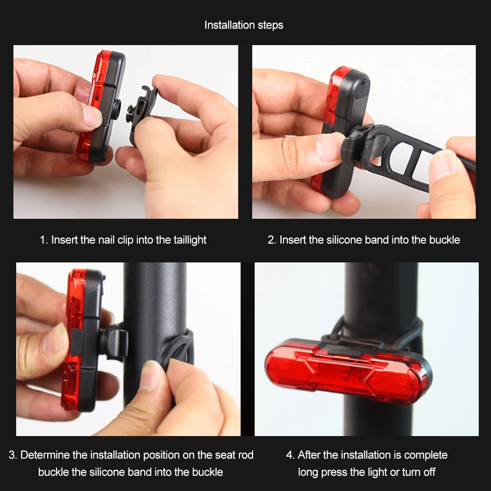 

Bicycle Light Rear Tail Light LED USB Rechargeable Mountain Bike Cycling Light Tail-lamp Safety Warning Light Ride Equipment