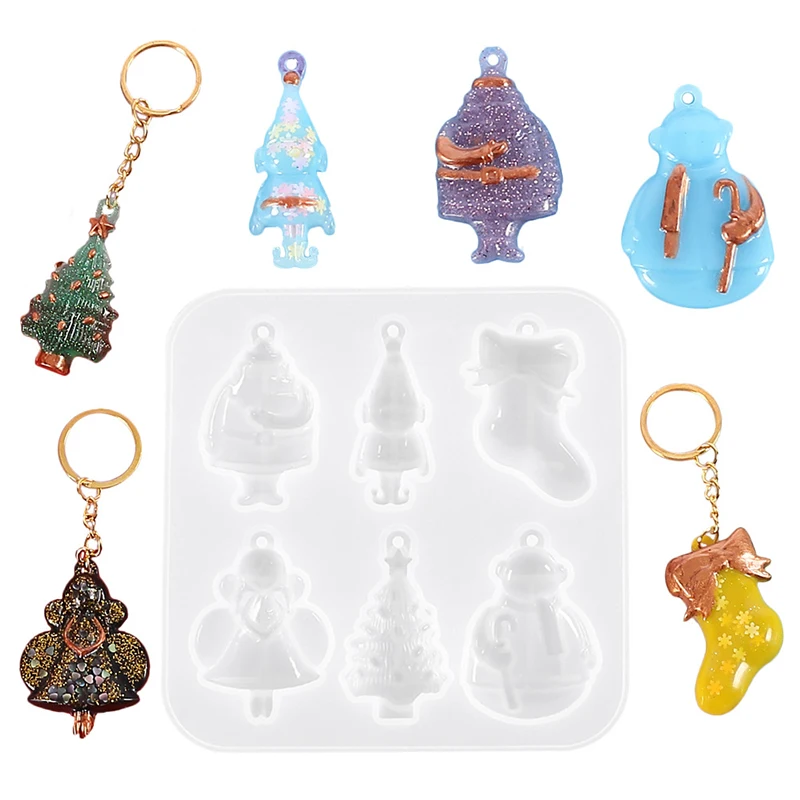 

MEETSOFT Christmas Tree Epoxy Resin Silicone Molds of DIY Handmade Pendants Making Findings Jewelry craft Accessory Tools