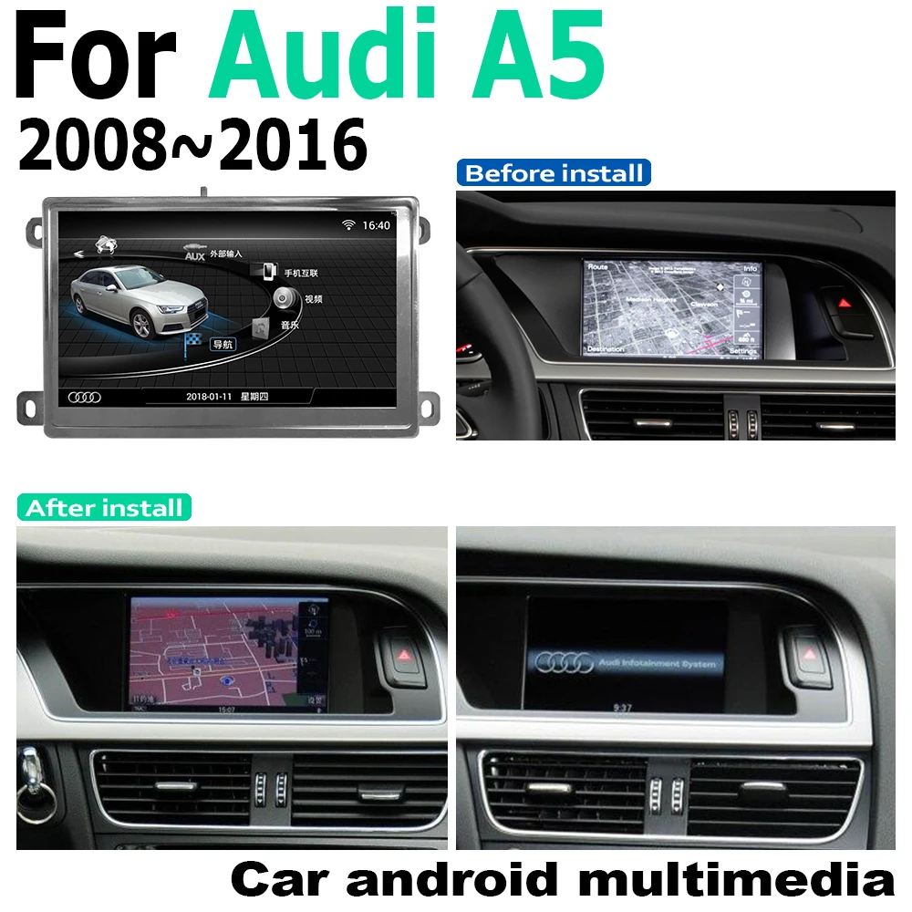 Автомобильный мультимедийный плеер 7 дюймов Android для Audi A5 8T 8F 2008 ~ 2016 MMI навигация GPS