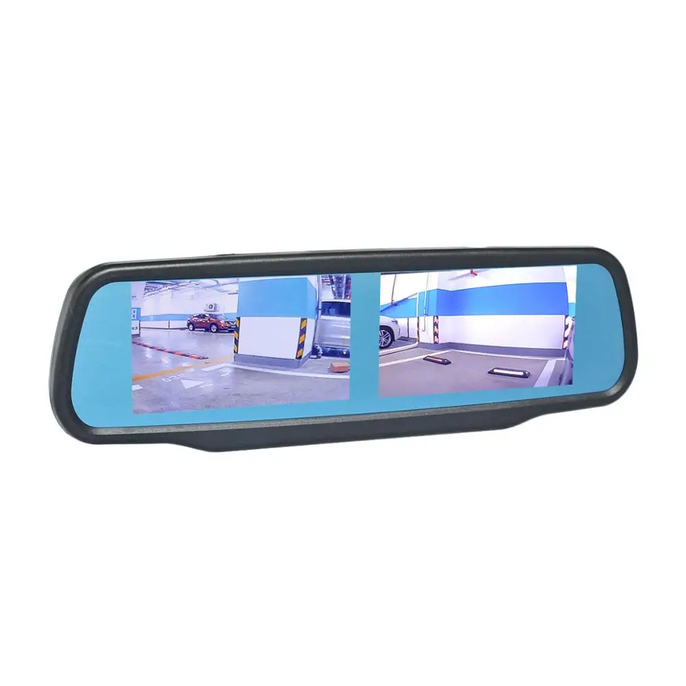 Автомобильное зеркало заднего вида SMALUCK с двойным 4 3-дюймовым экраном + 2 камеры