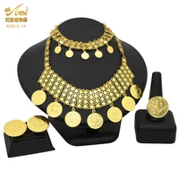necklace african sets big coin pendant choker nigeria jewelry for women bridal ethiopian gold necklace bracelet earring party
