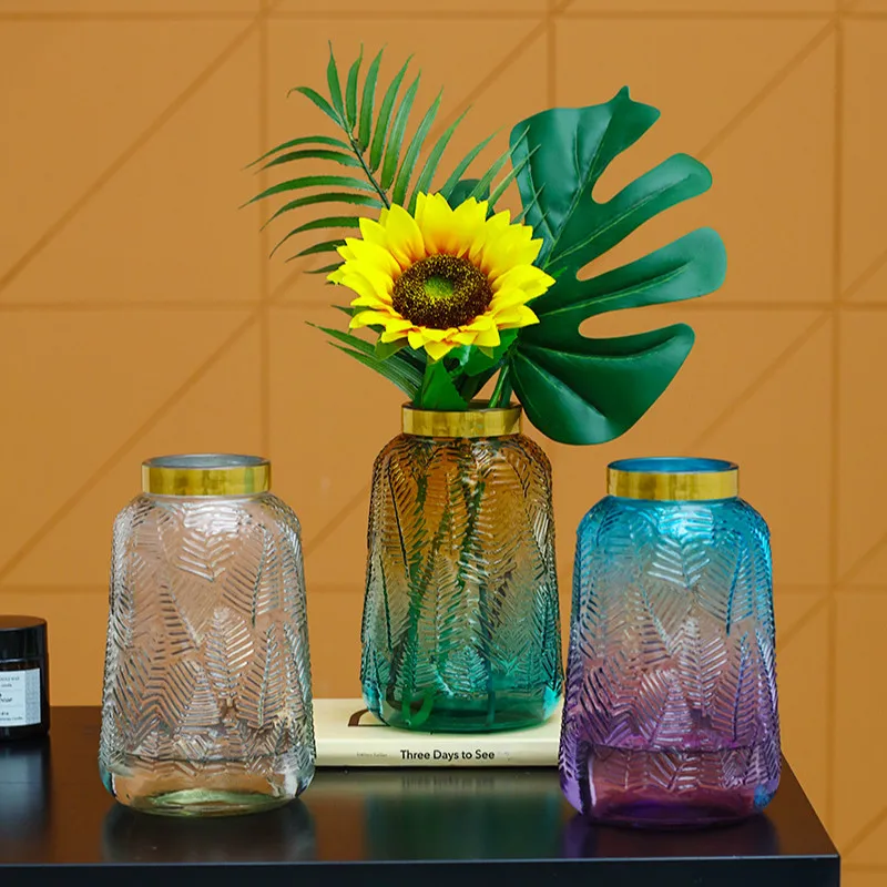 Градиентная стеклянная ваза сушеные цветы держатель для воды в гостиную