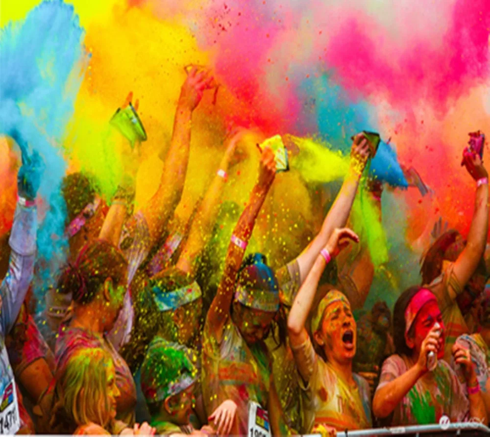 1 шт. 100 г/пакет цветной порошок для холи партии Новинка фестиваля Радуга Мельница