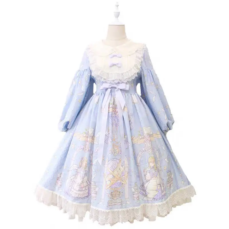 

Classic Lolita Girls Dress Women's Kawaii Retro Princess Missy Cosplay Costume Cotton Op Dress For Girl