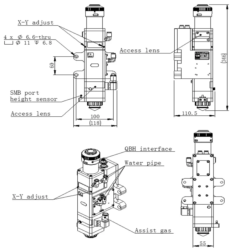 Профессиональная высококачественная волоконная Лазерная режущая головка Raytools