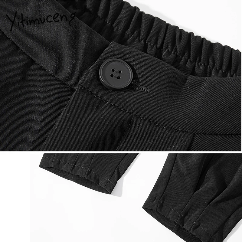 

Yitimoky 2020 Fall Winter Office Ladies Pencil Suit Pants Vintage Streetwear Women Elastic High Waist Plus Size Pants for Women