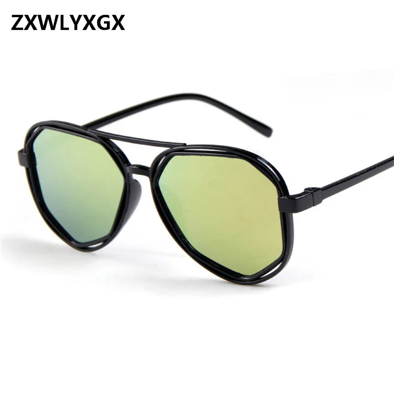 

New Fashion Goggle Small Frame Polygon Clear Lens Sunglasses Men Brand Vintage Sun Glasses Hexagon Metal Frame uv400