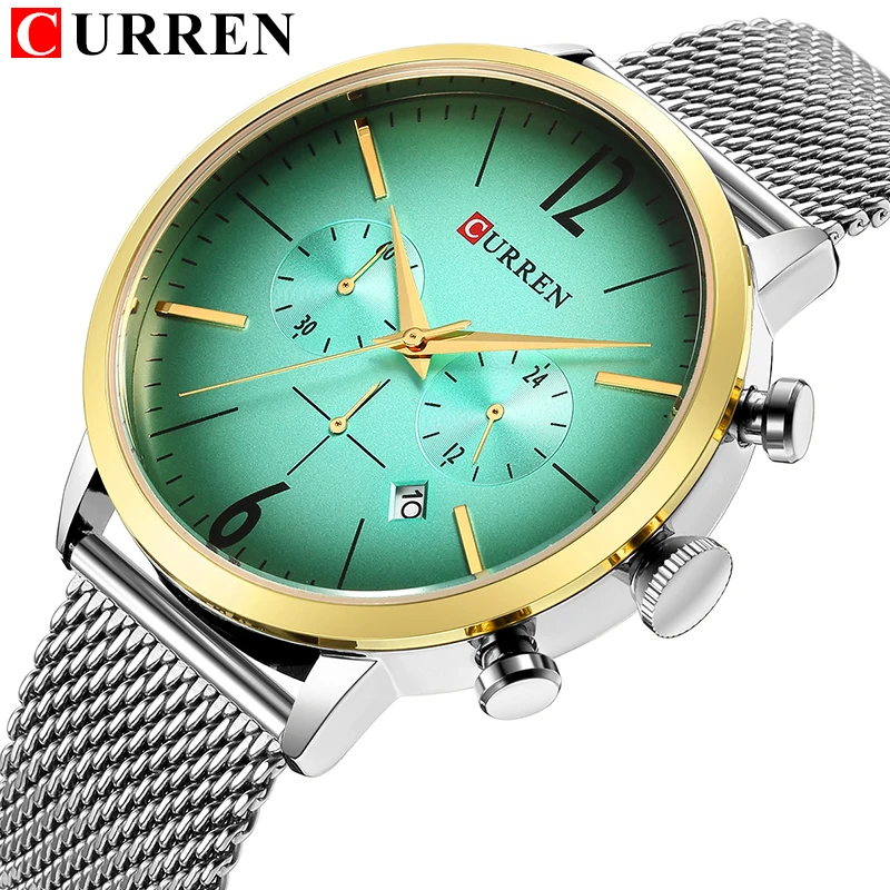 

CURREN Luxury Brand Men Sport Watches Men's Fashion Quartz Clock Stainless Steel Waterproof Wrist Watch Date montre homme 8313