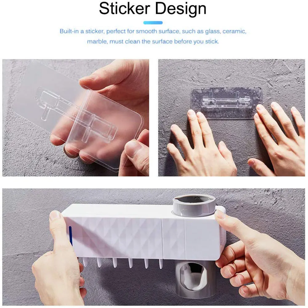 Энергией ультрафиолетовую Зубная щётка HolderToothpaste диспенсер настенный держатель