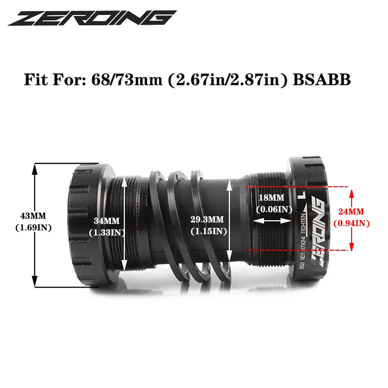 ZEROING BB SM-BBR60 MTB дорожный велосипед Peilin велосипеды Нижний Кронштейн 68/73 мм Hollowtech II