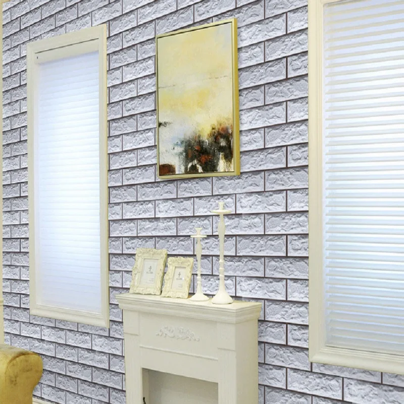 

3D Brick Grain Self Adhesive Wallpaper Living Room PVC Waterproof Wallpaper Furniture Decoration Sticker Home Bedroom Wall Paper
