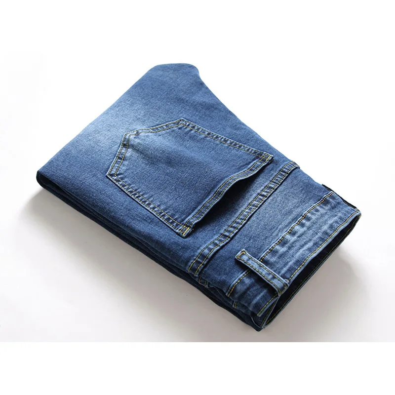 

Ripped Jeans Men's Washed Dermabrasion Straight Jeans Casual Straight Denim Trousers Boyfriend Jeans Skinny Streetwear