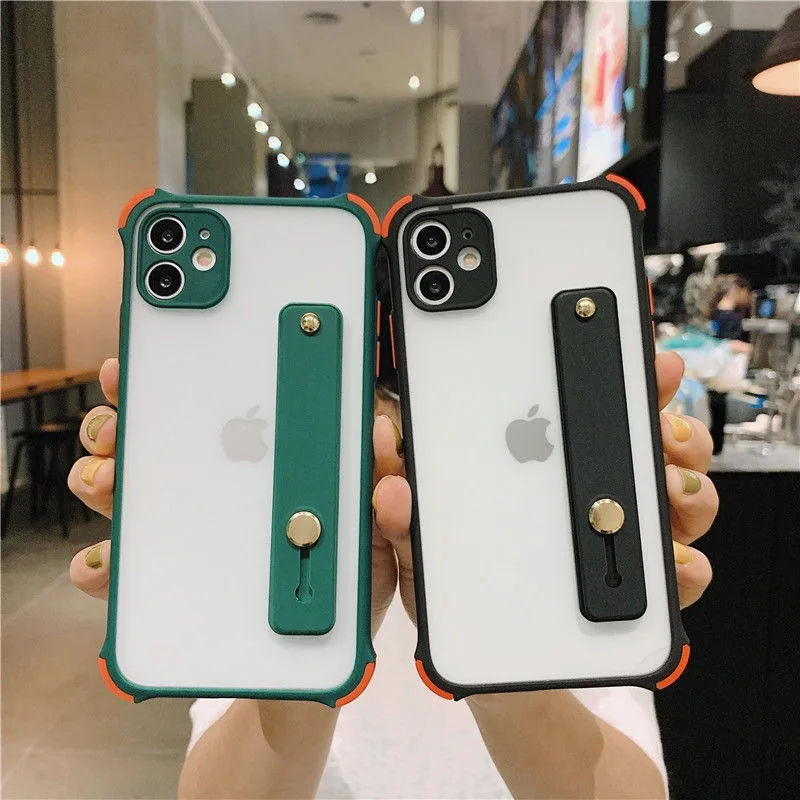 Модный матовый прозрачный чехол на запястье для телефона iPhone 12 Pro max XS MAX X XR 11 Max 6 6S 7