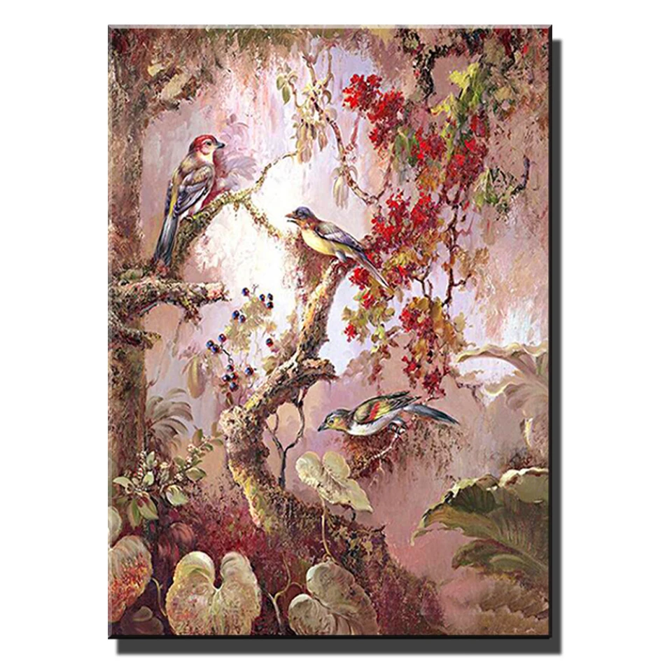 

Abstract bird tree flower 5d diy diamond painting cross stitch full square round drill diamond embroidery kits decoration A654