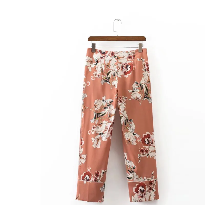 

Fashion women's spring autumn Business casual slim print long-sleeved bow tie belt suit jacket straight print trousers suit