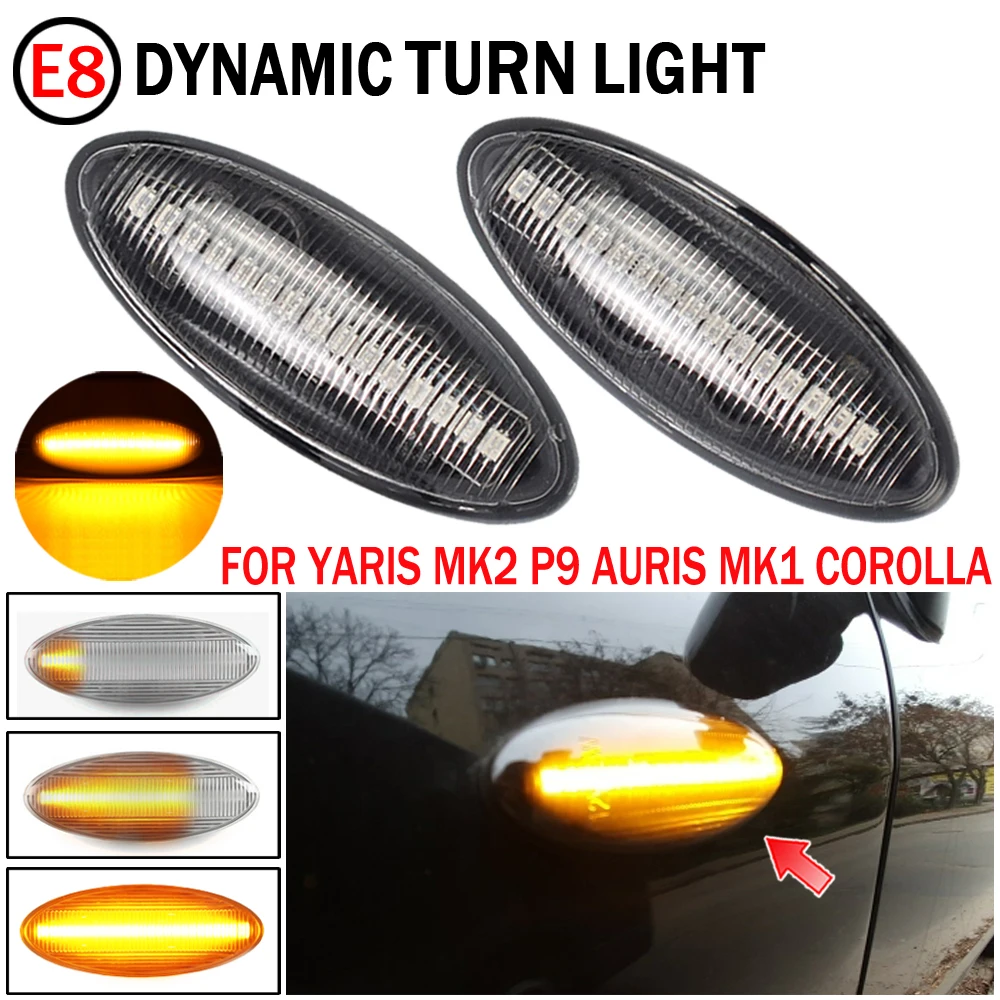 2 pieces For Toyota Yaris COROLLA Auris Mk1 E15 RAV4 Mk3 Dynamic Led Turn Signal Side Marker Lights Sequential Blinker Lamps | Автомобили
