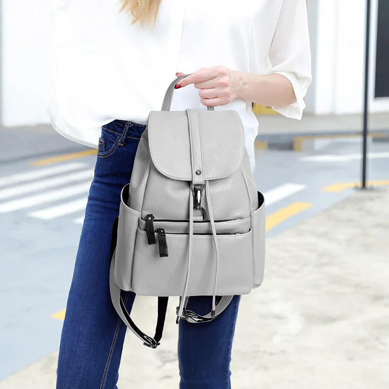 

Stylish Backpacks Women Large Capacity Bags Quality Leather Female Mochila Waterproof Multifunctional Bag Luxury